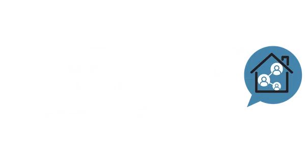 Inside The Vendor Network logo with house and network icons on blue speech bubble background