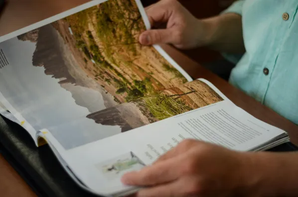 a person holding a tablet