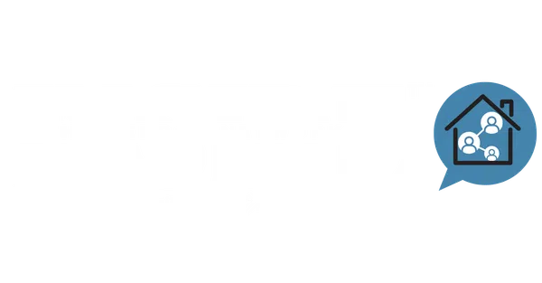 Inside The Vendor Network logo with house and network icons on blue speech bubble background