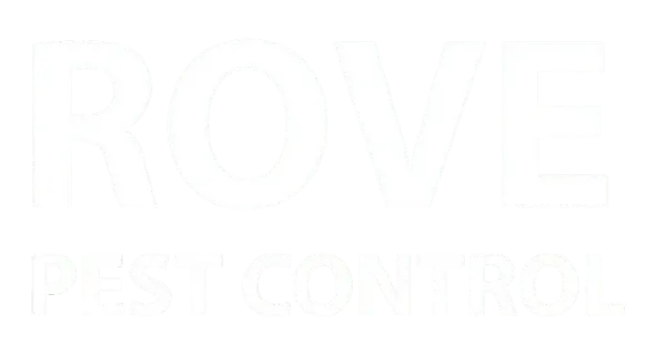 ROVE Pest Control logo with bold white letters on black background