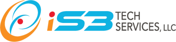 IS3 Tech Services LLC logo with stylized orange and blue emblem and blue and black text.