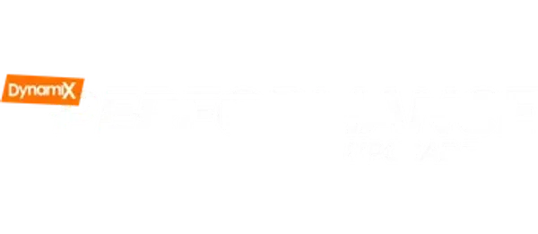 Dynamix Performance Upgrade logo with bold white text on transparent background.