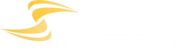 Pritchard Injury Firm logo with bold white text and a yellow swoosh design on a black background
