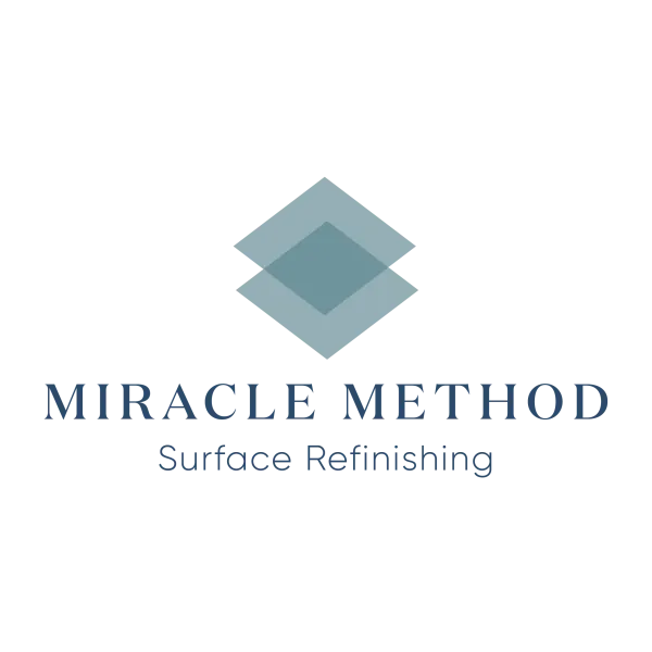 Miracle Method logo with overlapping blue diamonds above company name and Surface Refinishing tagline
