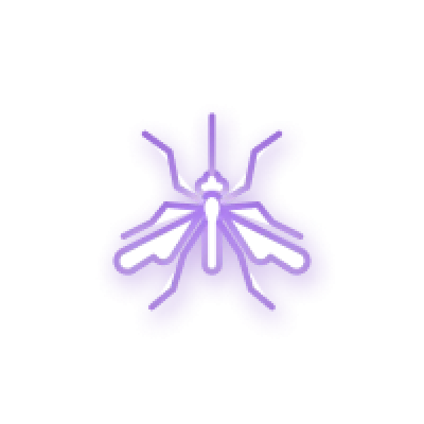 Purple abstract symmetrical flower-like shape with soft edges on a transparent background