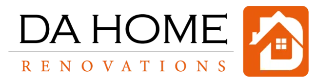 Orange and white house icon next to the word RENOVATIONS in uppercase orange letters on a black background.
