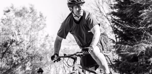 a man riding a bicycle