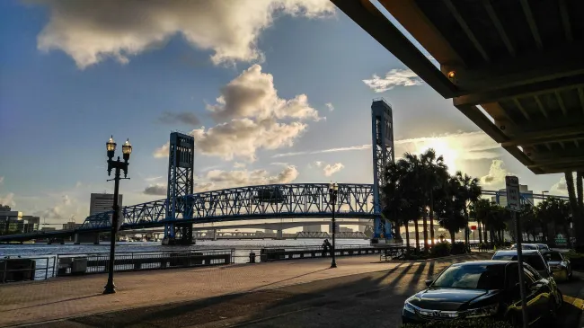 a bridge over a body of water