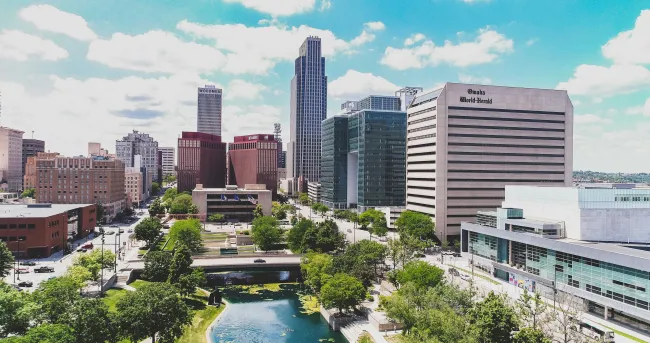 a city with tall buildings