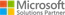 Microsoft Solutions Partner logo with colorful window icon and gray text on a transparent background.