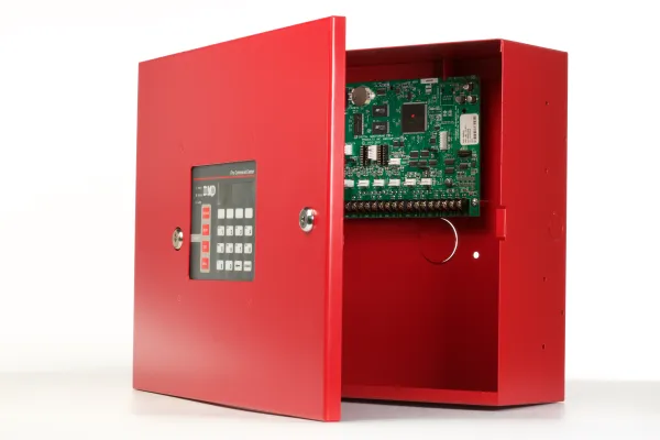 a red computer tower