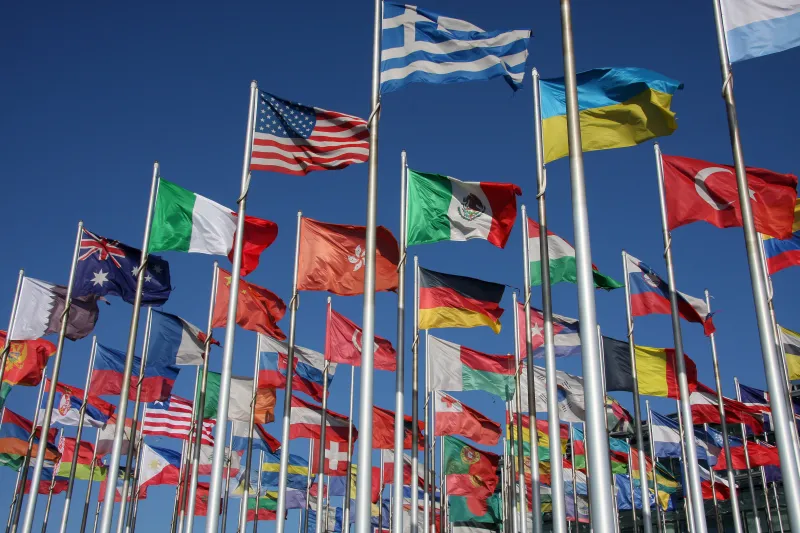 a group of flags