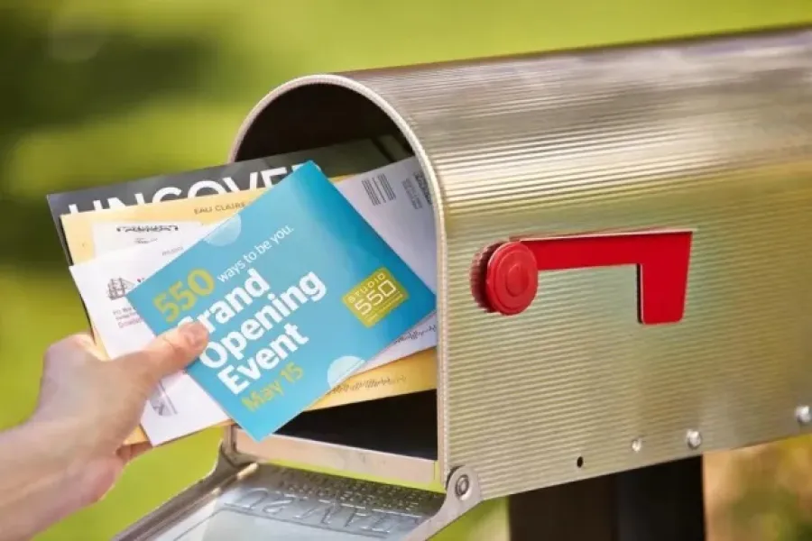 Mail carrier placing mail in a residential mailbox