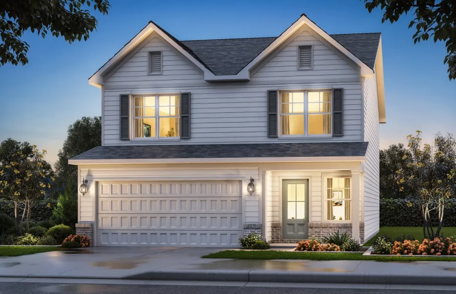 a house with a large front yard