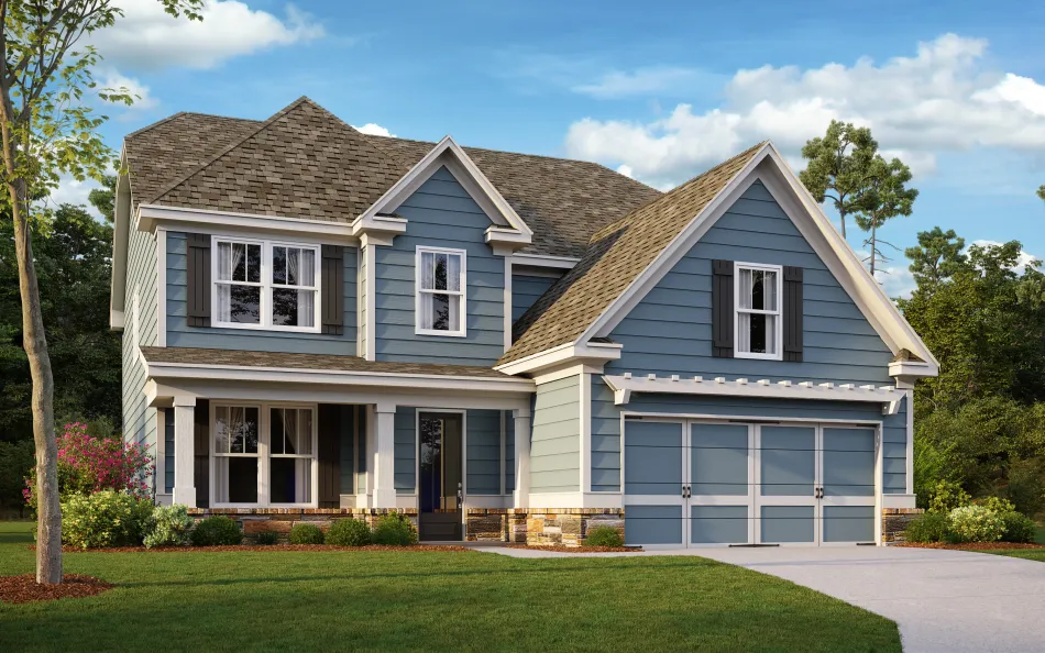 a house with a large front yard