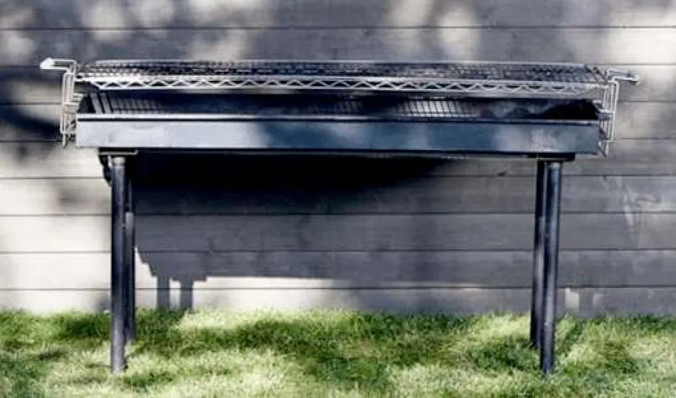 a bench on a grill