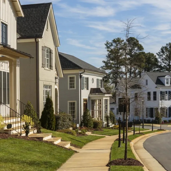 a road with houses along it