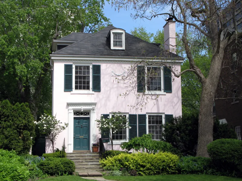 a large house with a lawn