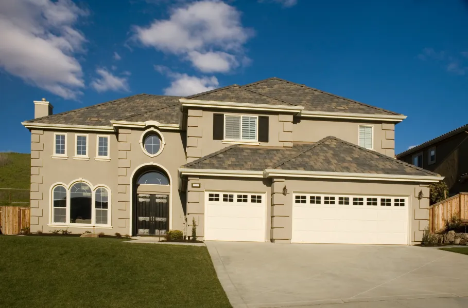 a house with a large front yard