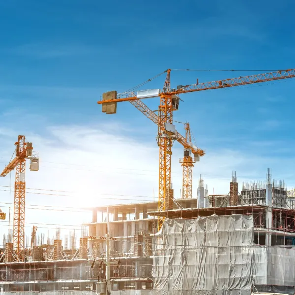 a crane at a construction site