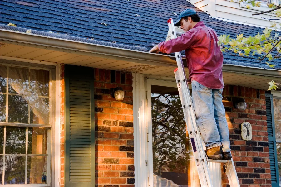 a man on a ladder
