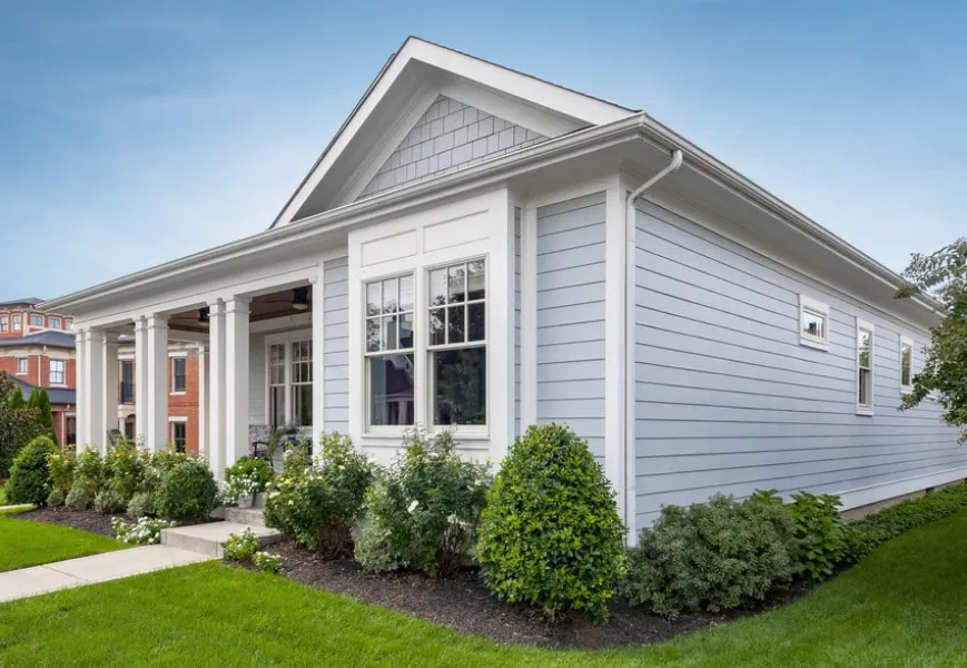 a house with a large front yard