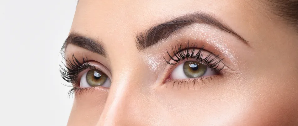 a close up of a person's eyes and eyebrows