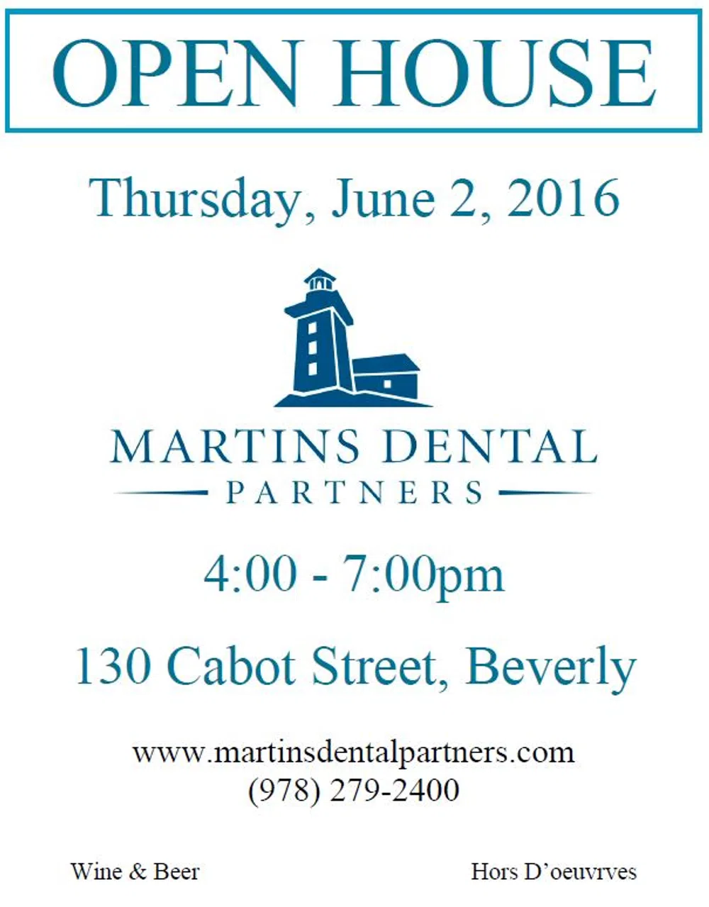 Open House event flyer