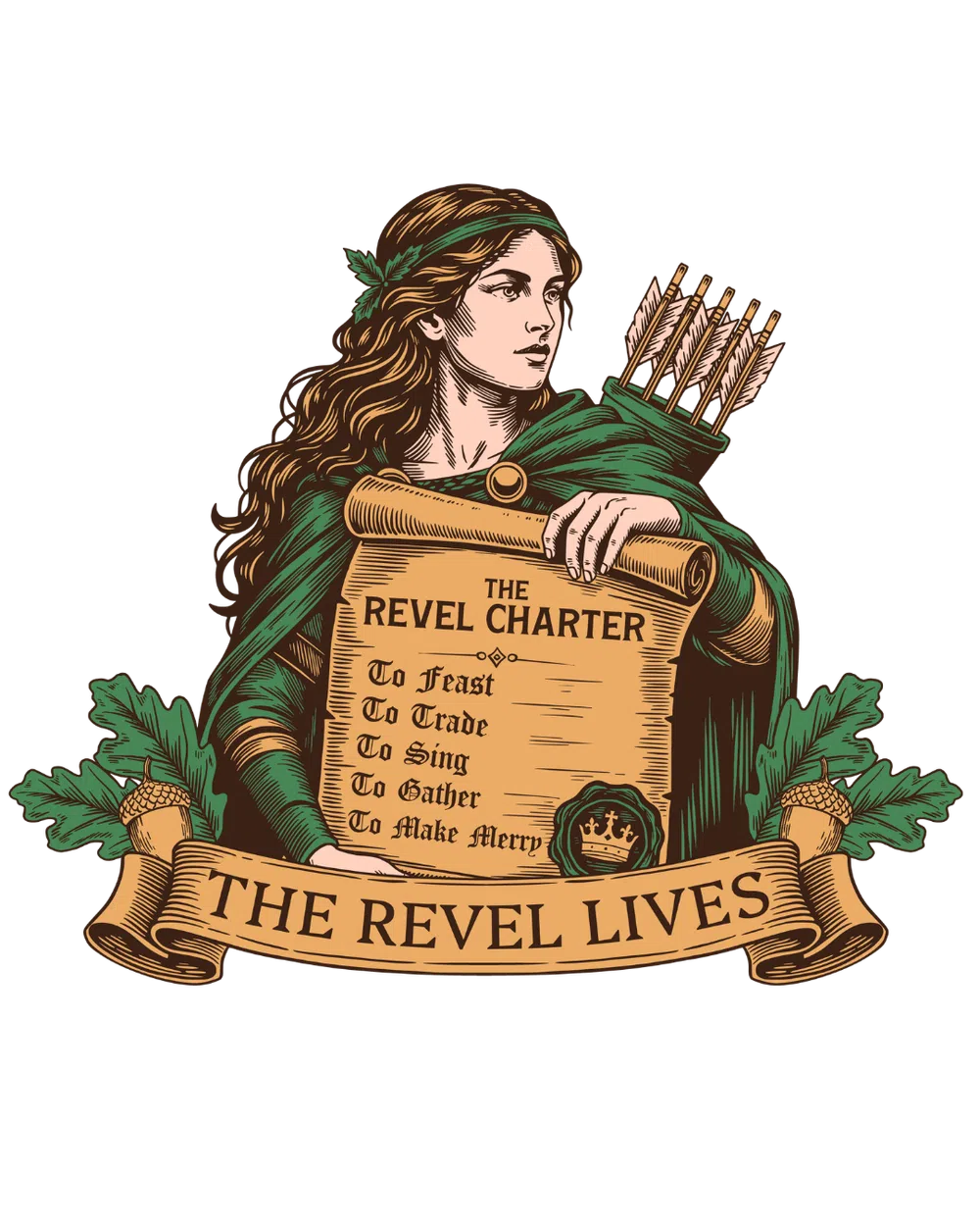 Maid Marian holding the Revel Charter