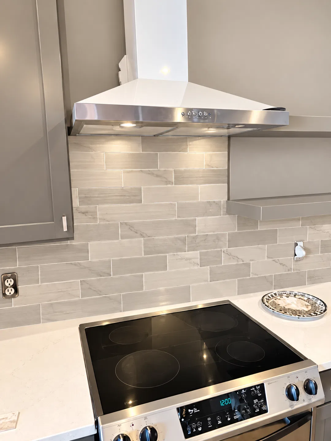 Kitchen remodeling project with updated backsplash