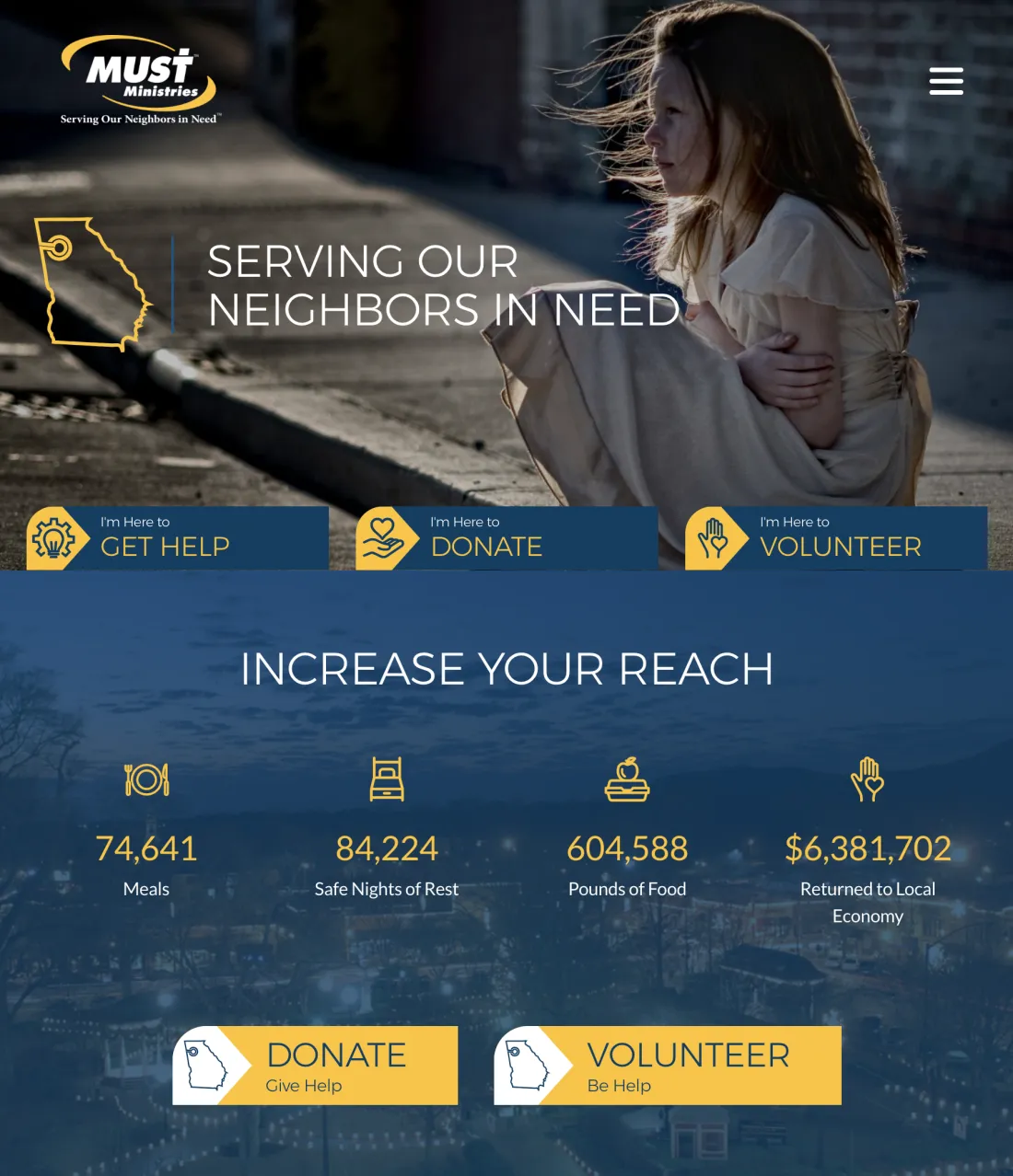 Image of website for MUST Ministries