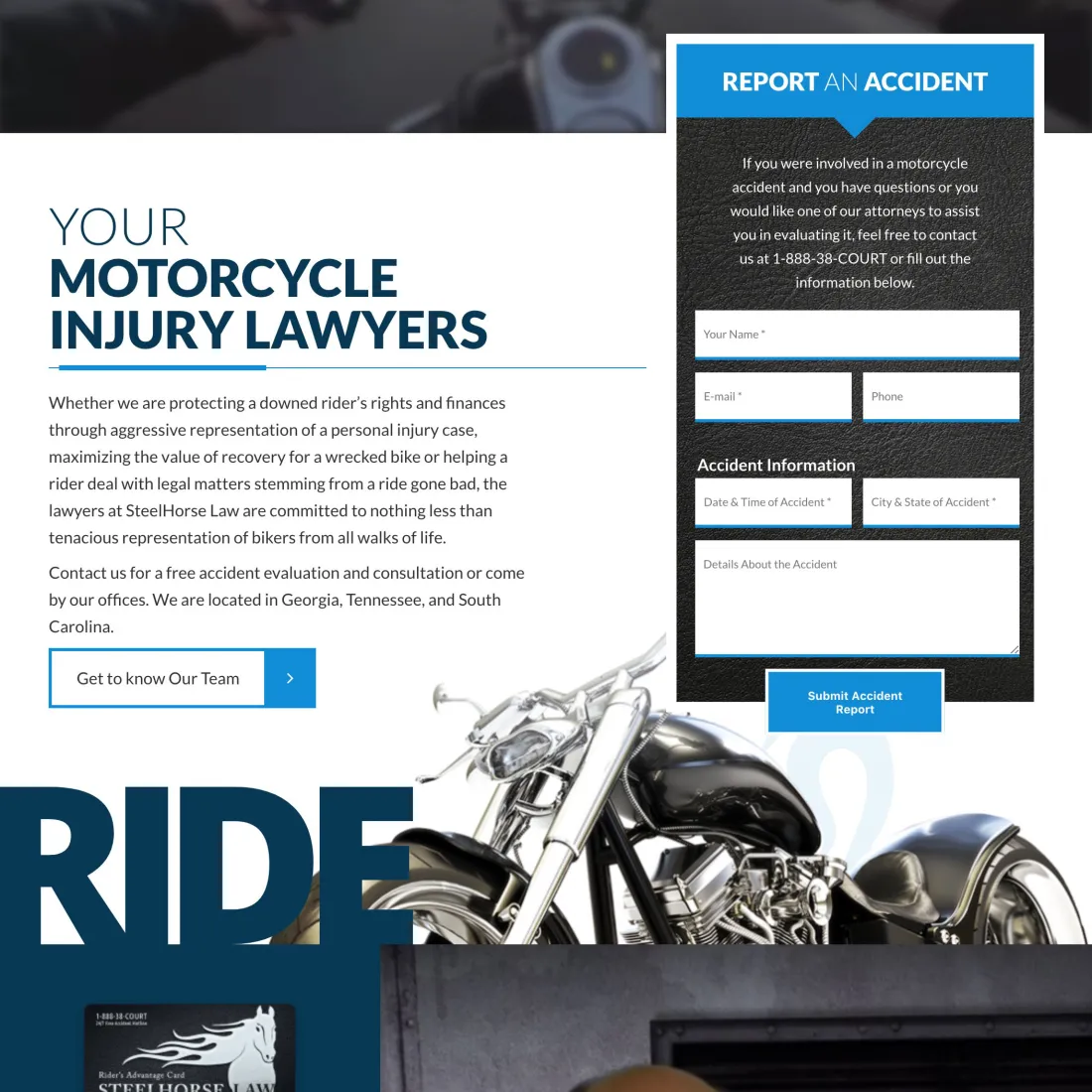 Image of website for Steelhorse Law