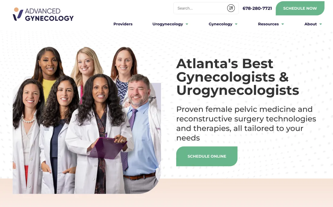 Image of website for Advanced Gynecology