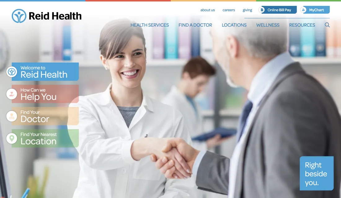 Image of website for Reid Health