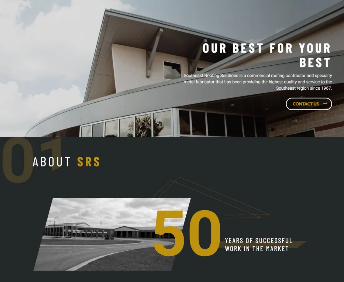 Image of website for Southeast Roofing Solutions