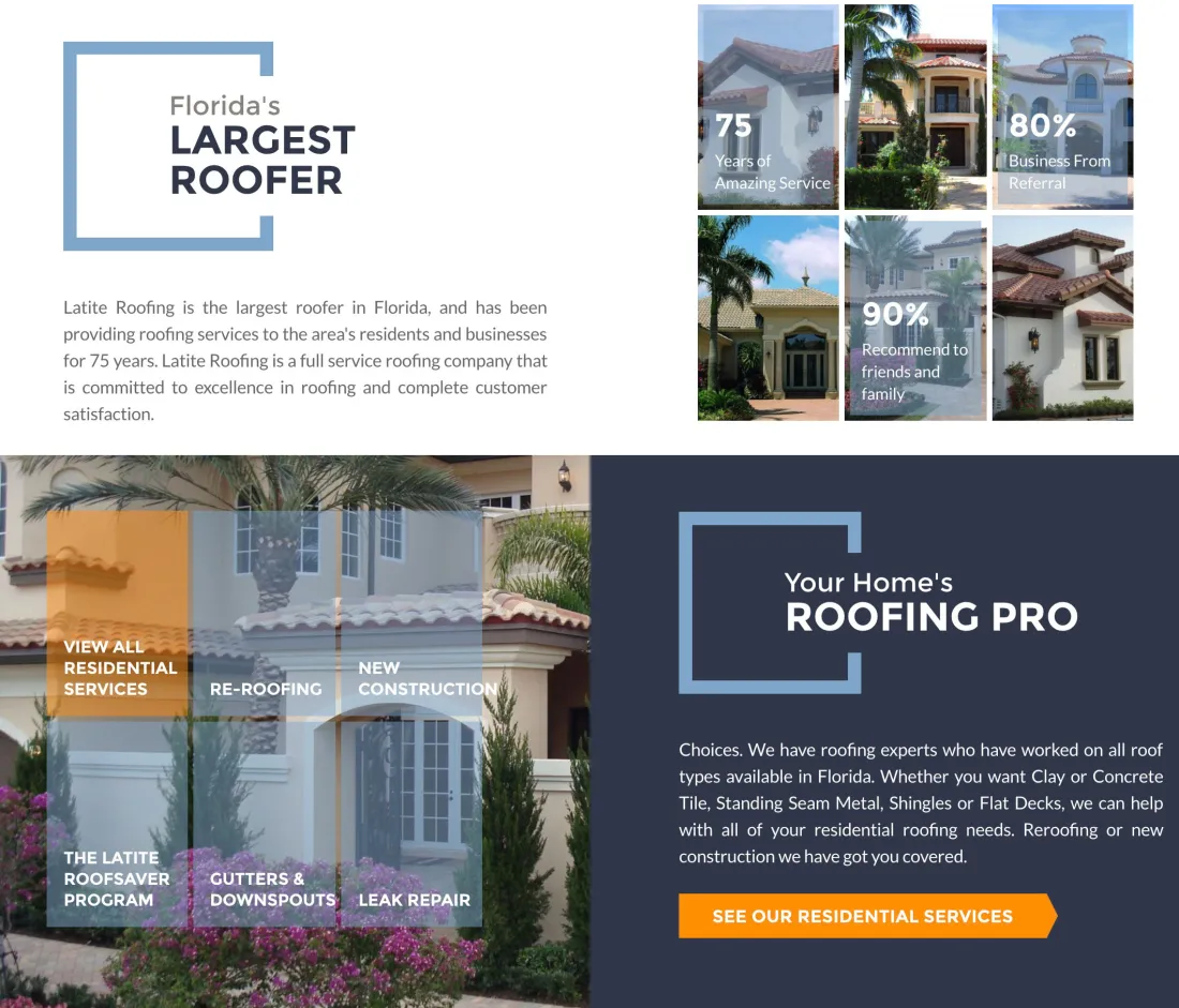 Image of website for Latite Roofing