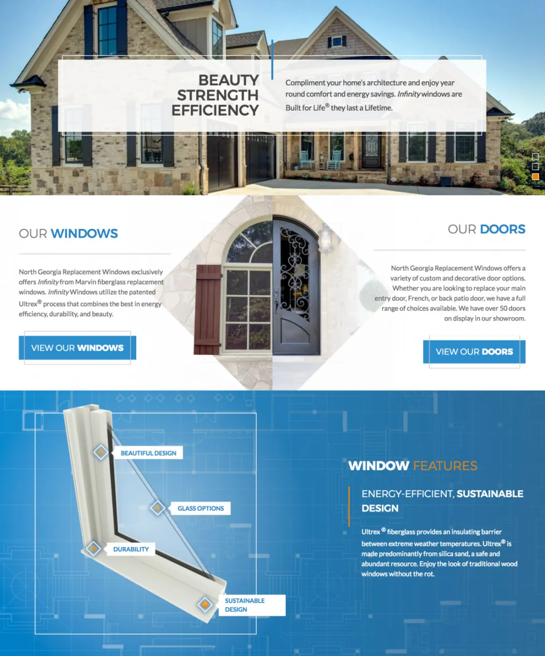 Image of website for North Georgia Replacement Windows