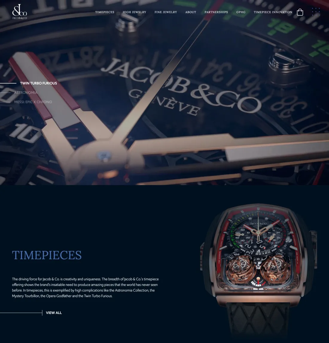 Image of website for Jacob & Co