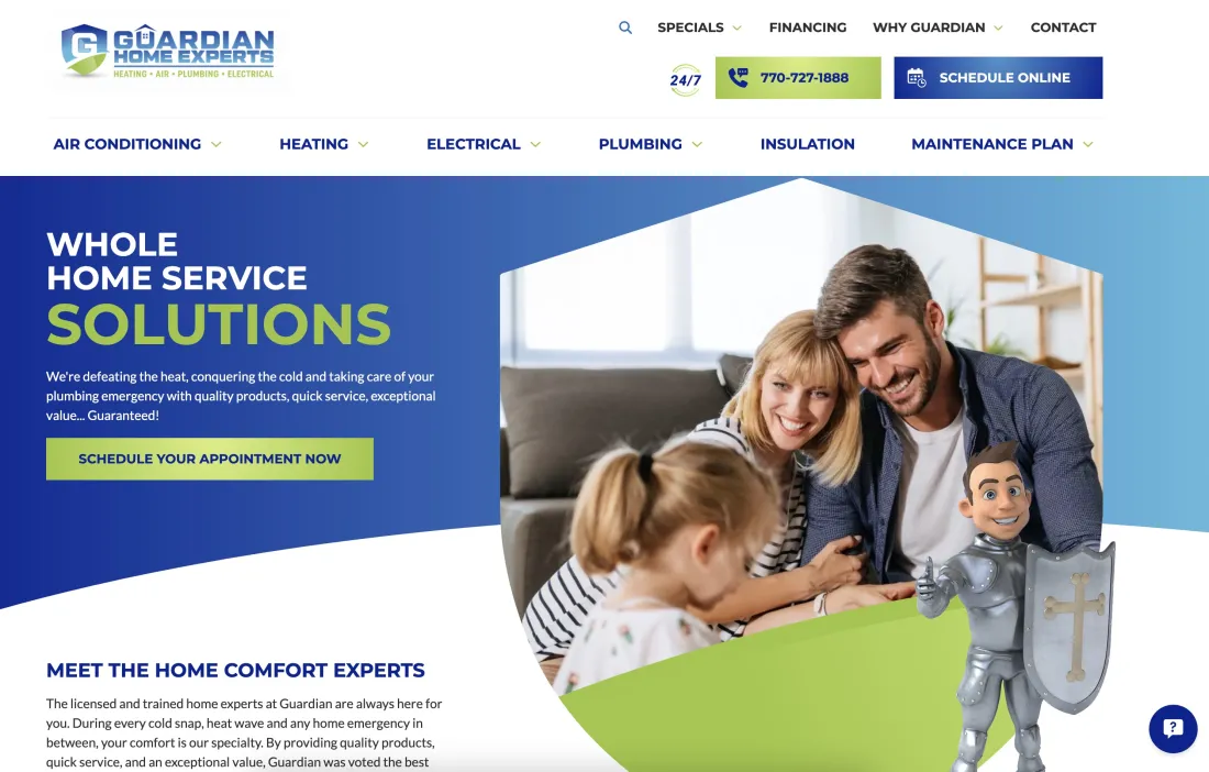 Image of website for Guardian Home Experts