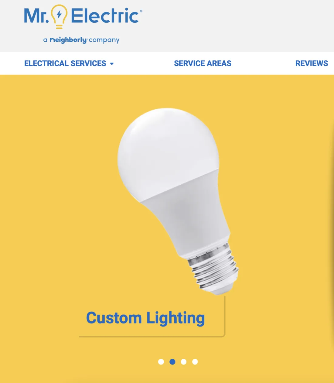 Image of website for Mr. Electric