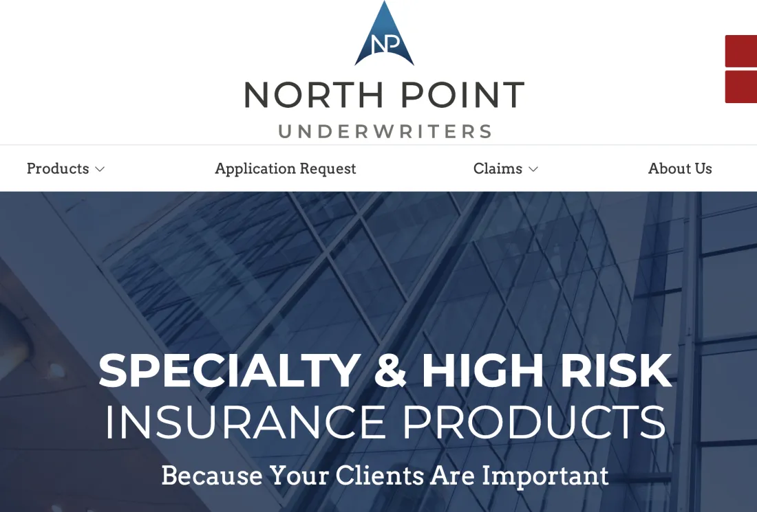 Image of website for North Point Underwriters