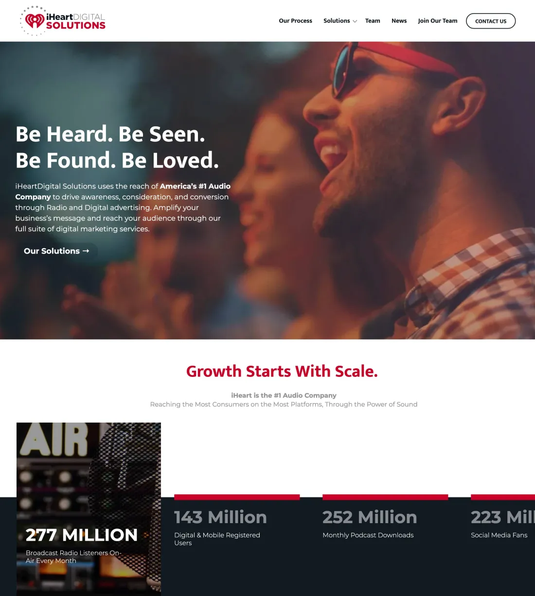 Image of website for iHeart Digital Solutions