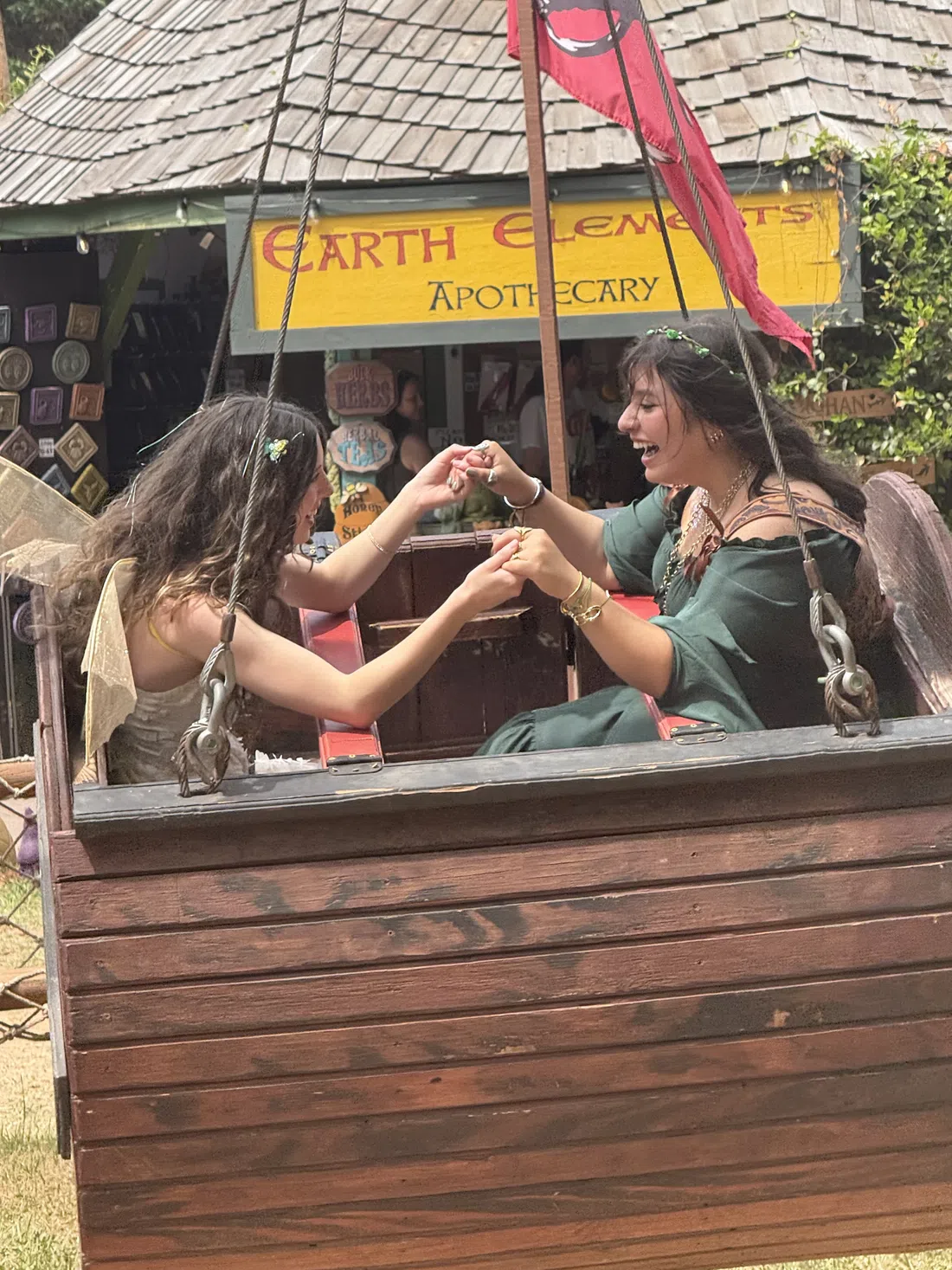 Guests taking part in games and attractions at the Georgia Renaissance Festival