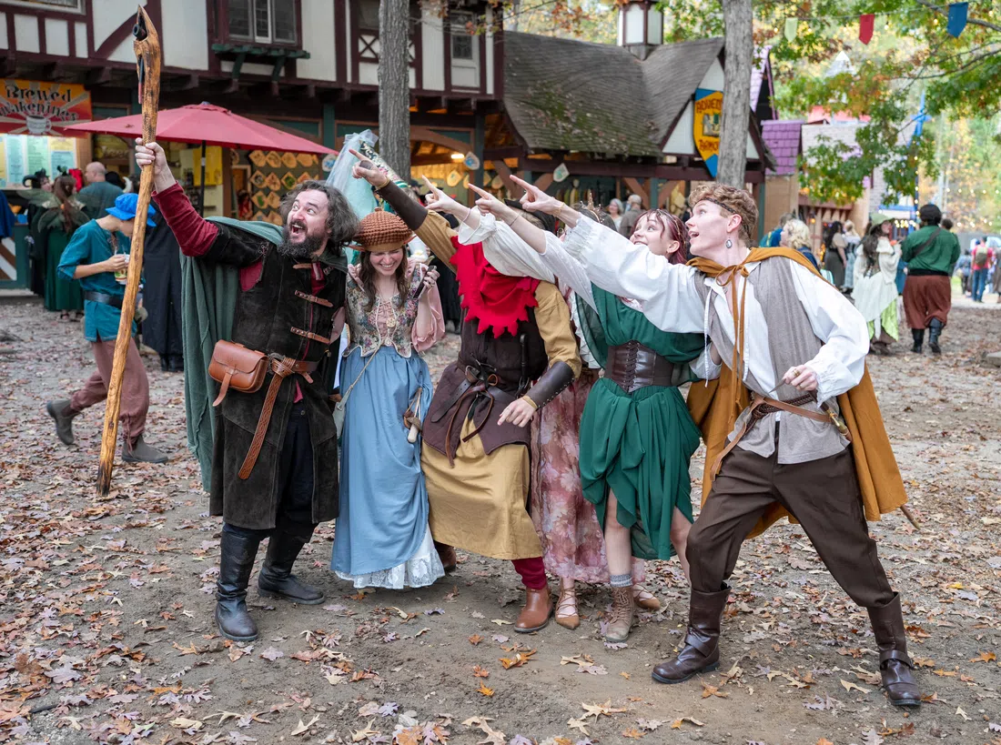 Guests exploring the Renaissance village at the Georgia Renaissance Festival