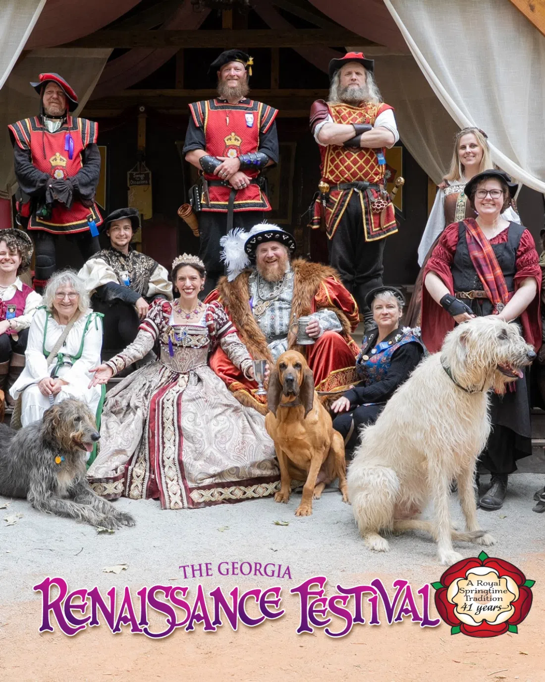 Spring Festival at the Georgia Renaissance Festival, with King Henry VIII and his hounds in the royal court