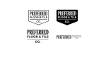 Four black and white logo variations for Preferred Floor & Tile Co. in different font styles and layouts.