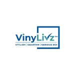 Vinylivz logo with tagline Stylish, Smarter, Serious ROI in blue and teal colors on white background