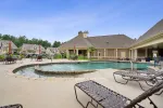 a pool in a backyard