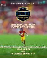 USC football player King Miller named Elite Media Network Player of the Week with 18 carries, 129 yards, 1 TD