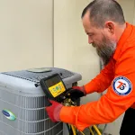 Estes Services Heating and Air Technician with a Heat Pump